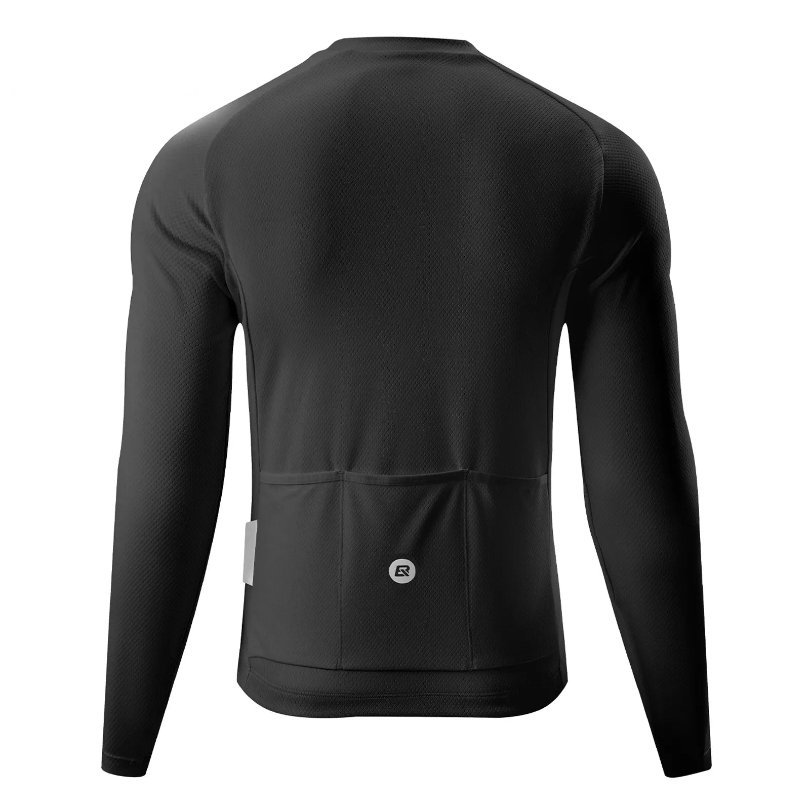 ROCKBROS Men's Zephyra Long Sleeve Cycling Jersey - Lightweight Breathable Half Zip Bike Shirt Front View.
#color_black