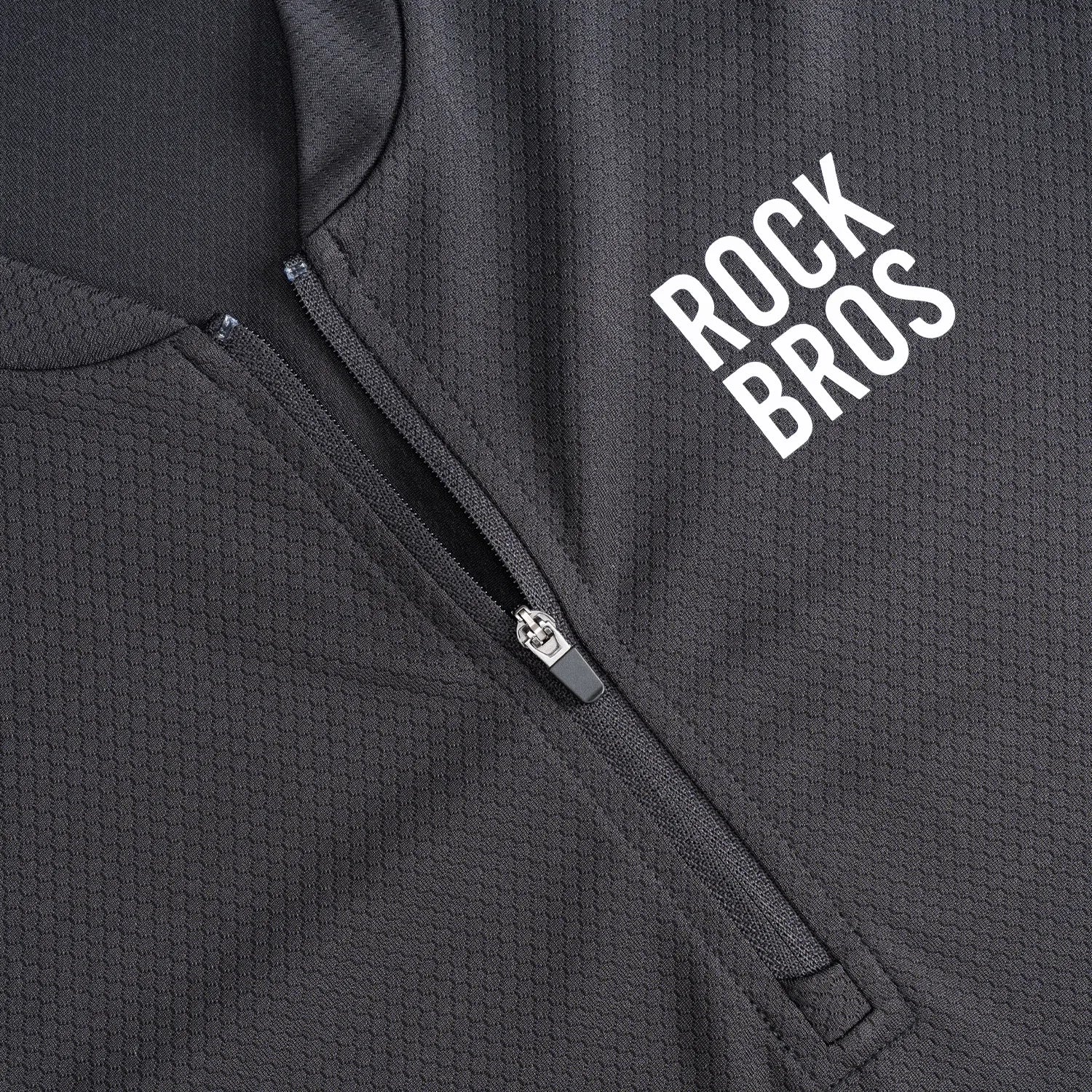 ROCKBROS Men's Zephyra Long Sleeve Cycling Jersey - Lightweight Breathable Half Zip Bike Shirt Front View