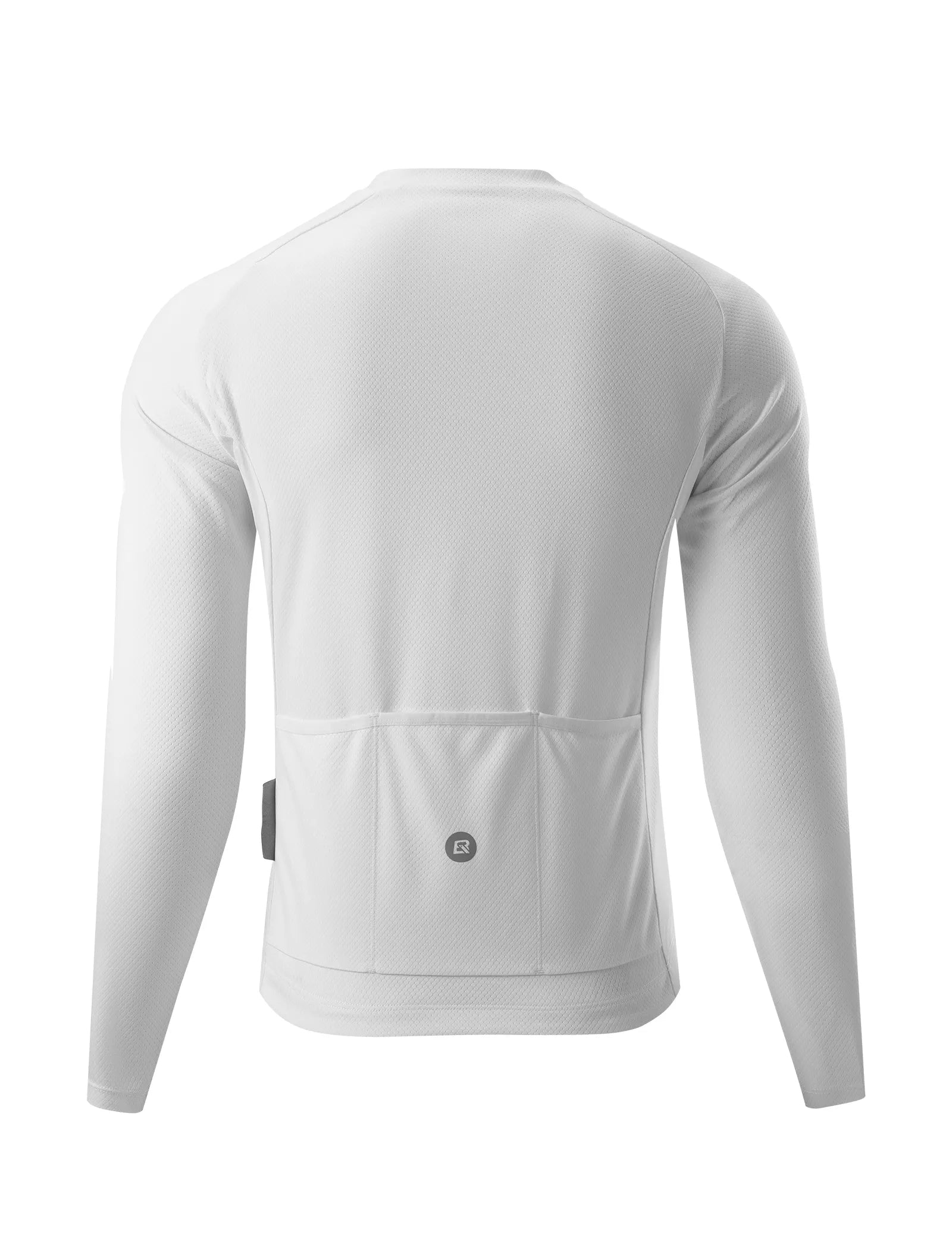 ROCKBROS Men's Zephyra Long Sleeve Cycling Jersey - Lightweight Breathable Half Zip Bike Shirt Front View.
#color_white