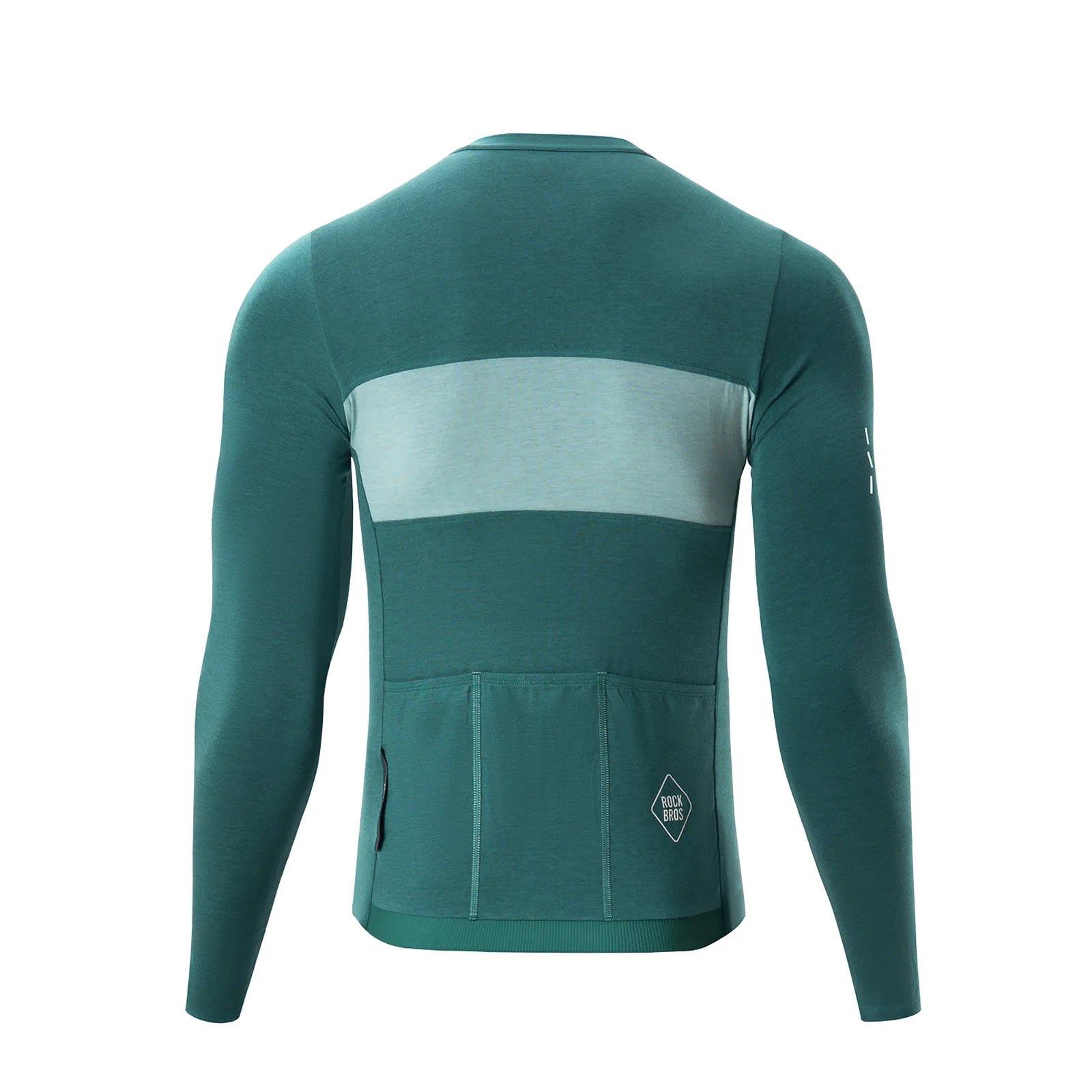 ROCKBROS Men's Merino Wool Long Sleeve Cycling Jersey - SoftTouch Series.
#color_green