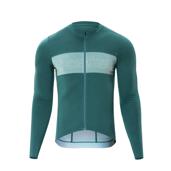 ROCKBROS Men's Merino Wool Long Sleeve Cycling Jersey - SoftTouch Series.
#color_green