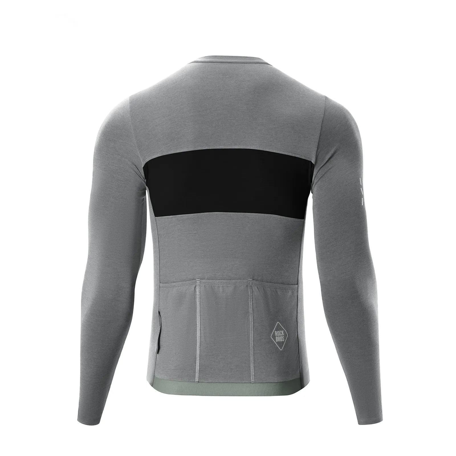 ROCKBROS Men's Merino Wool Long Sleeve Cycling Jersey - SoftTouch Series.
#color_grey