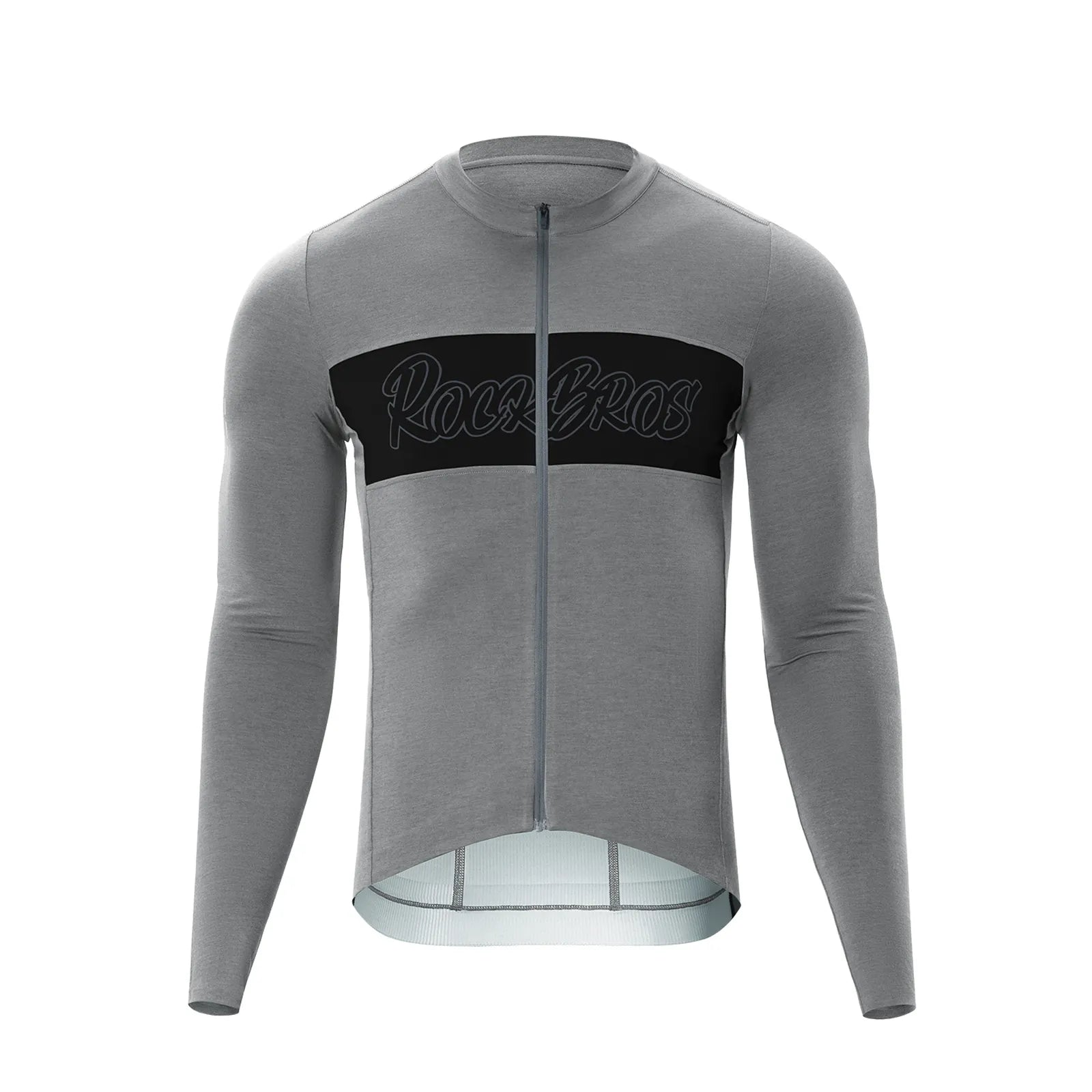 ROCKBROS Men's Merino Wool Long Sleeve Cycling Jersey - SoftTouch Series.
#color_grey