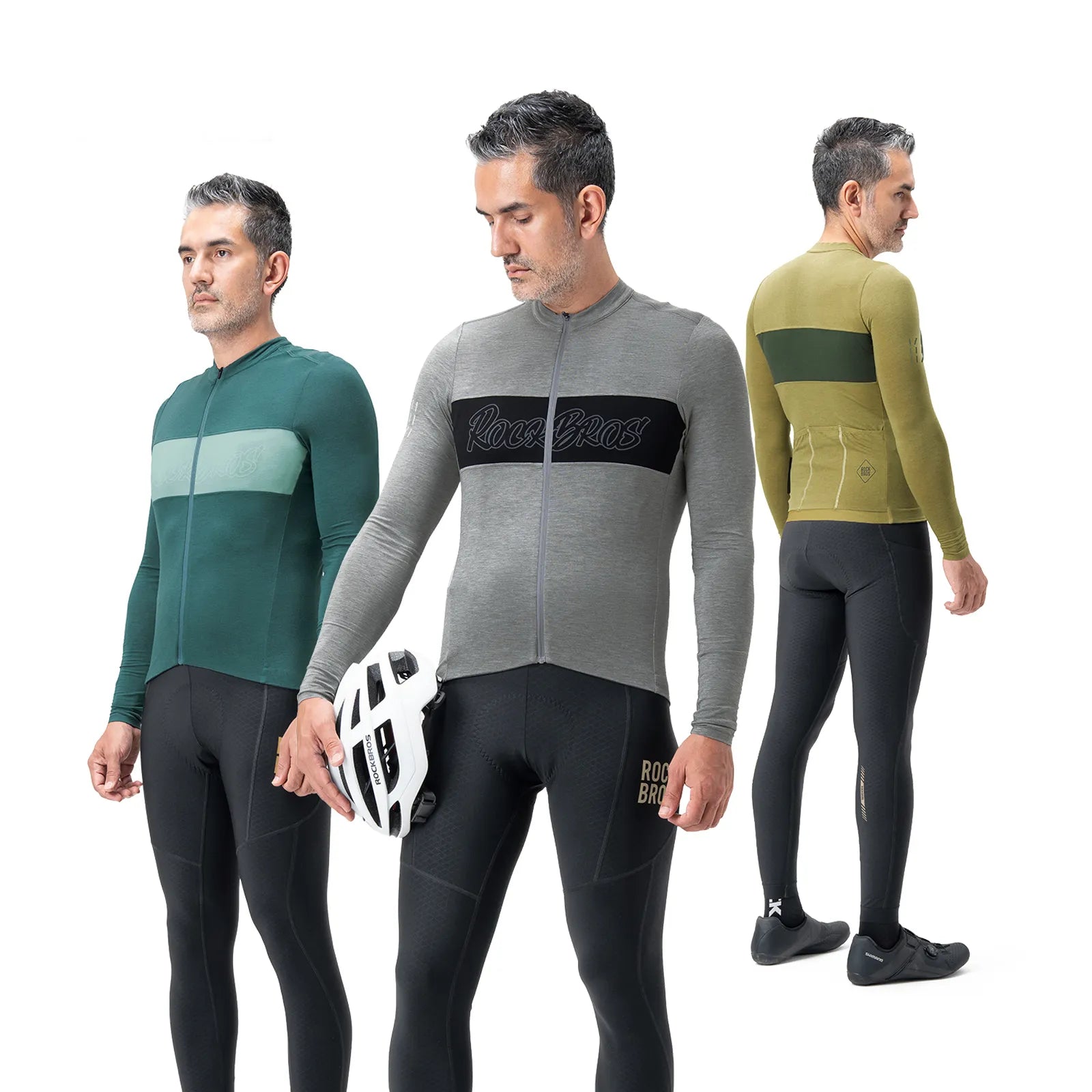 ROCKBROS Men's Merino Wool Long Sleeve Cycling Jersey - SoftTouch Series.
#color_bronze