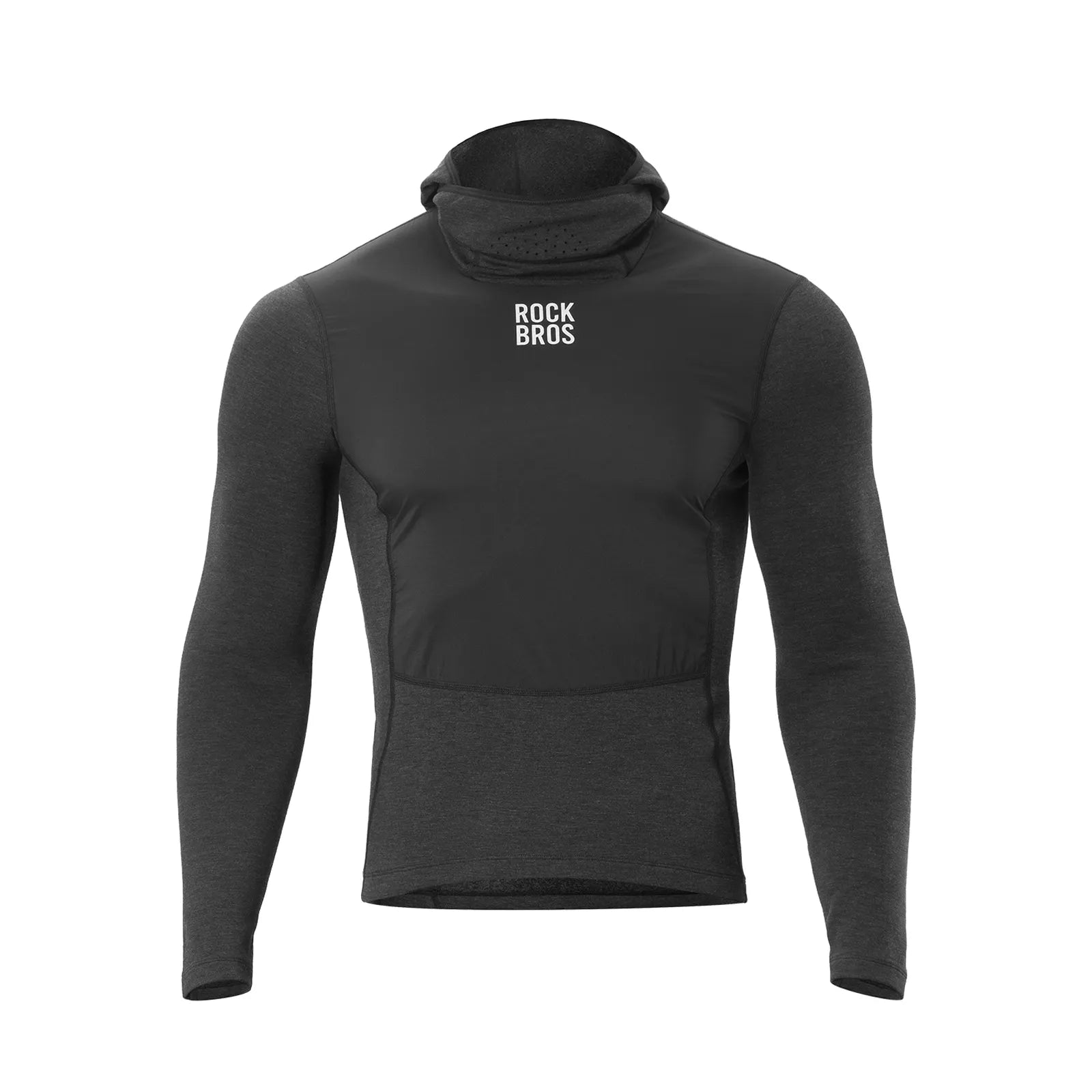 rockbros merino thermal cycling base layer hoodie winter riding.