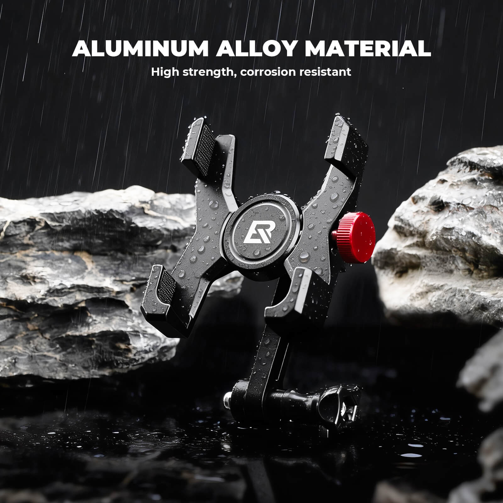 Durable ROCKBROS metal bicycle phone mount for bumpy roads.
#Mounting Style_Stem Bolt Mount