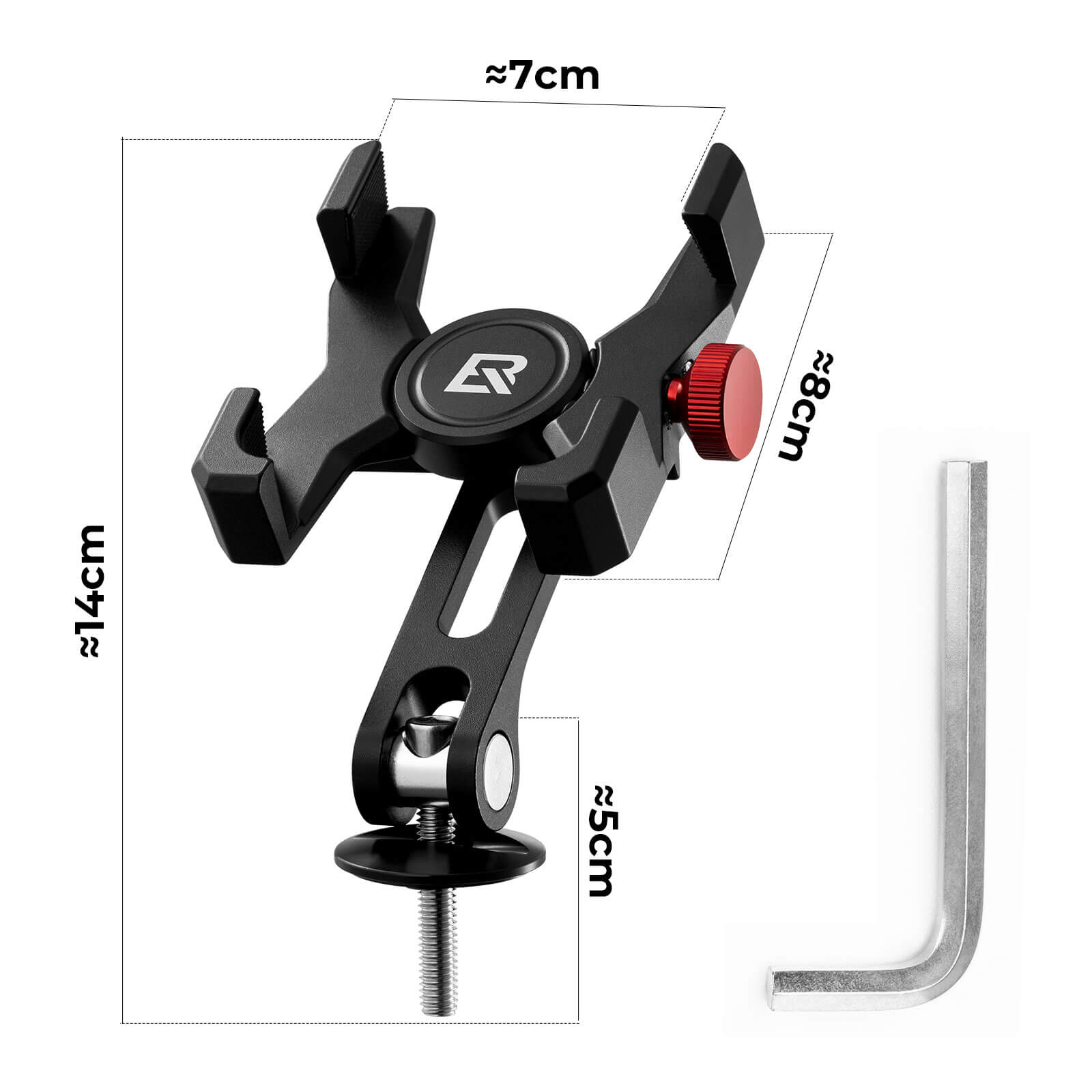 Durable ROCKBROS metal bicycle phone mount for bumpy roads.
#Mounting Style_Stem Top Cap Mount