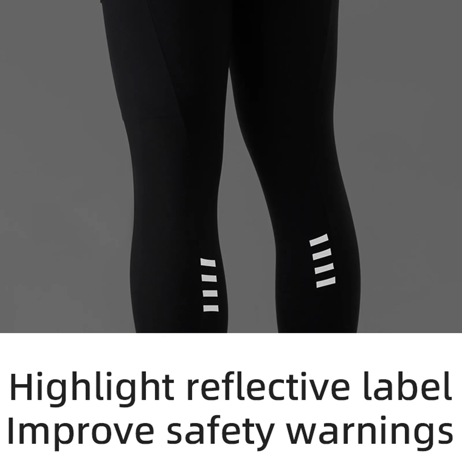 ROCKBROS Miller Series 3/4 length thermal cycling bib tights in black with ergonomic fit.