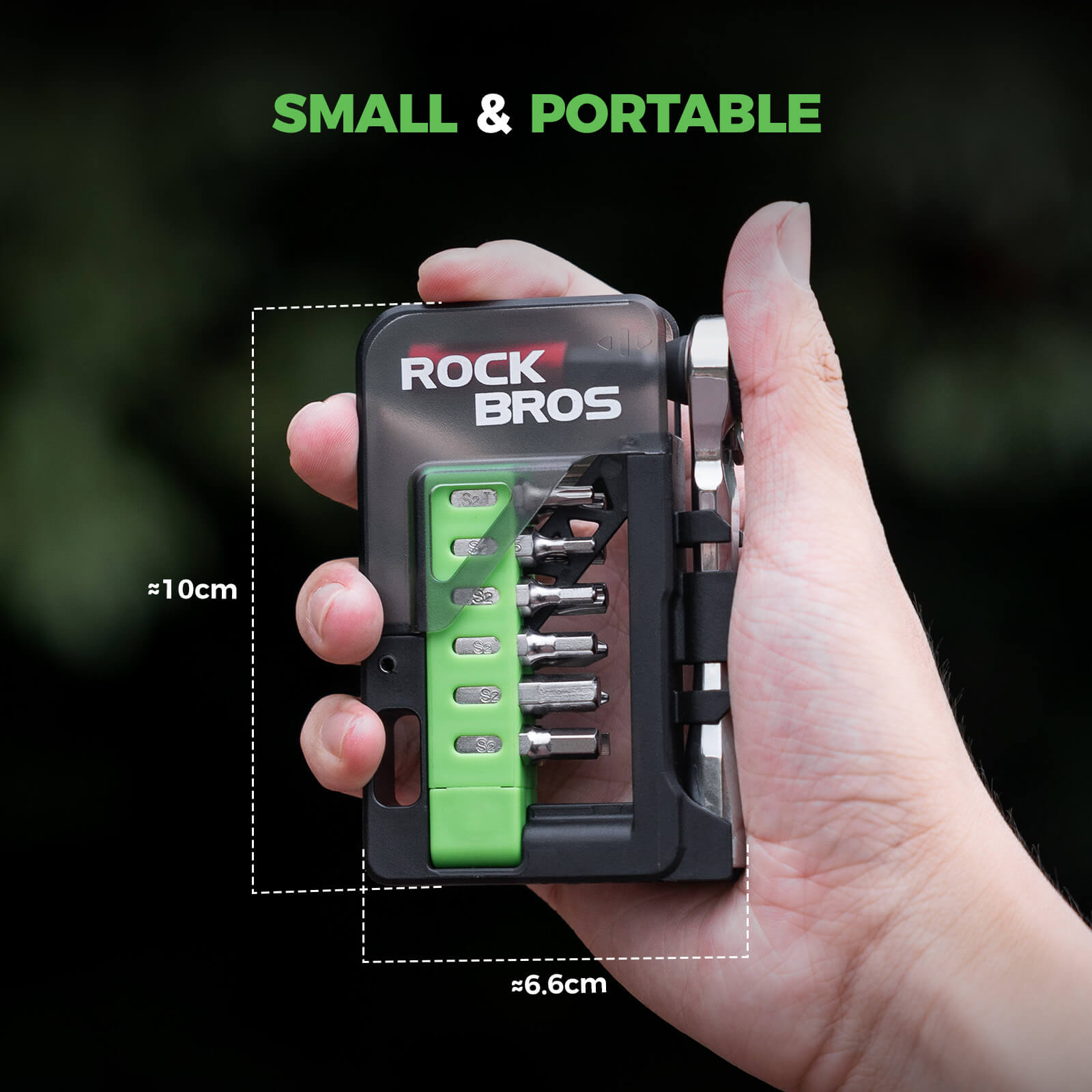 ROCKBROS mini bicycle ratchet wrench set for easy bike maintenance.