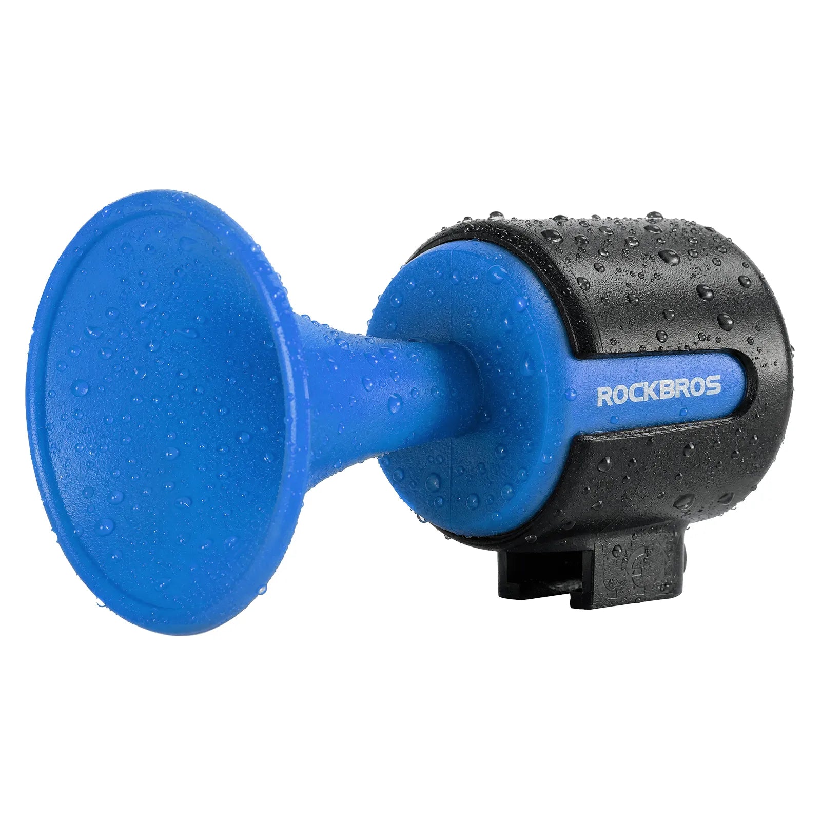 Compact and lightweight design of Rockbros electronic bicycle bell.
#color_blue