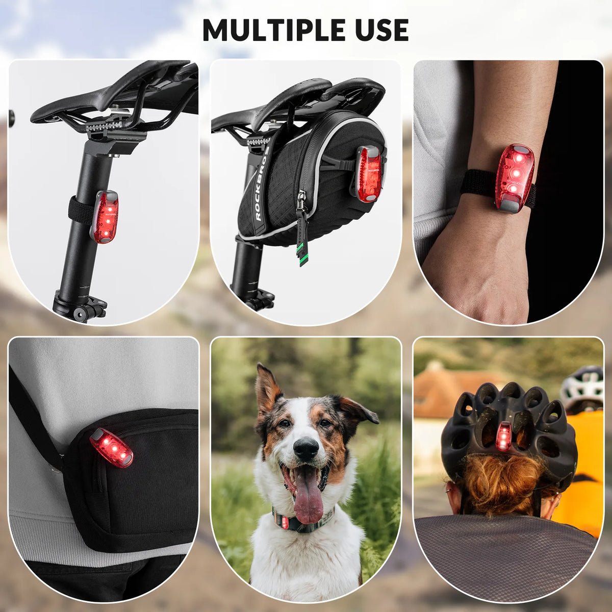 ROCKBROS mini red safety light for running and walking
