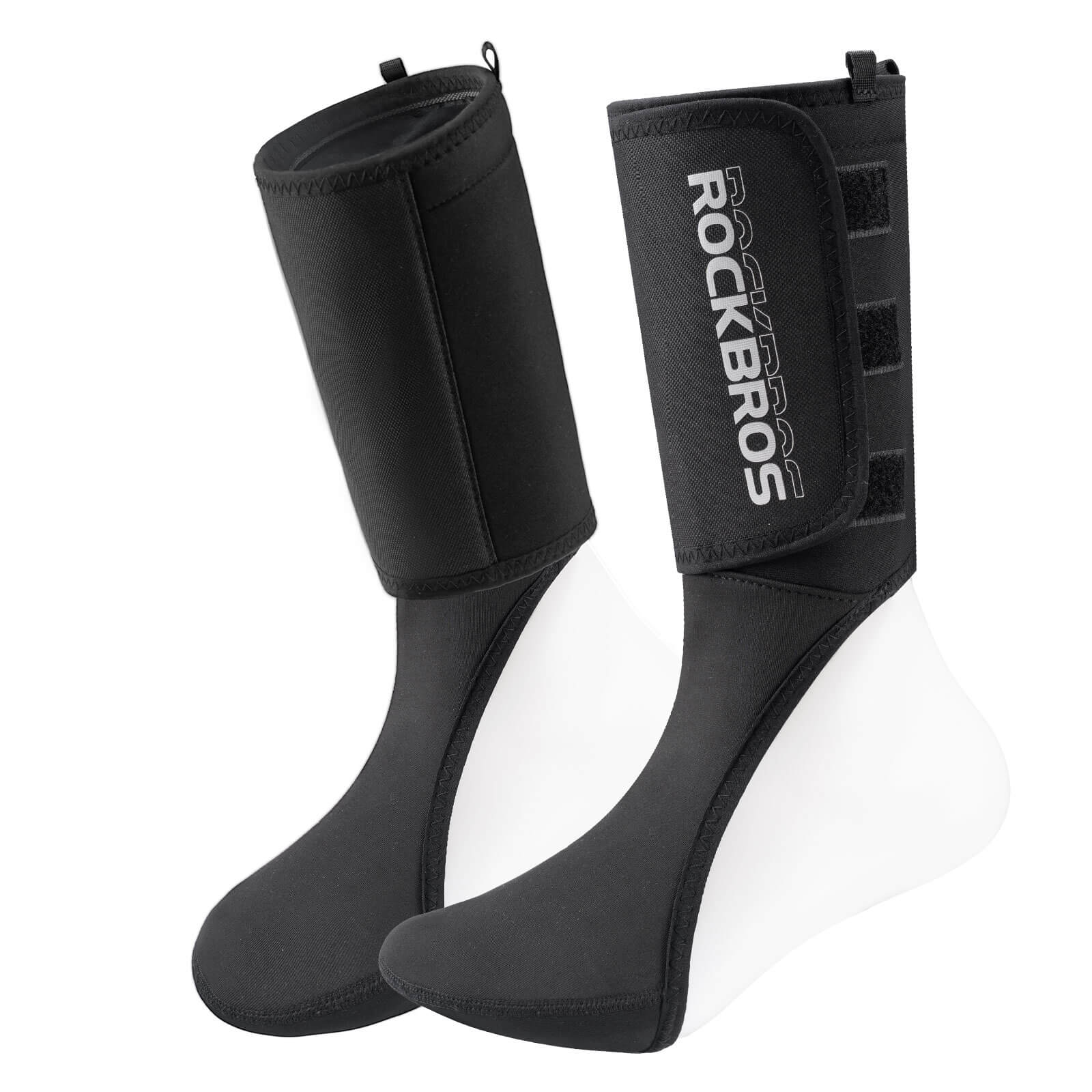 Rockbros Thermal Windproof Motorcycle & Cycling Shoe Covers, Reusable Winter Boot Protectors on White Background