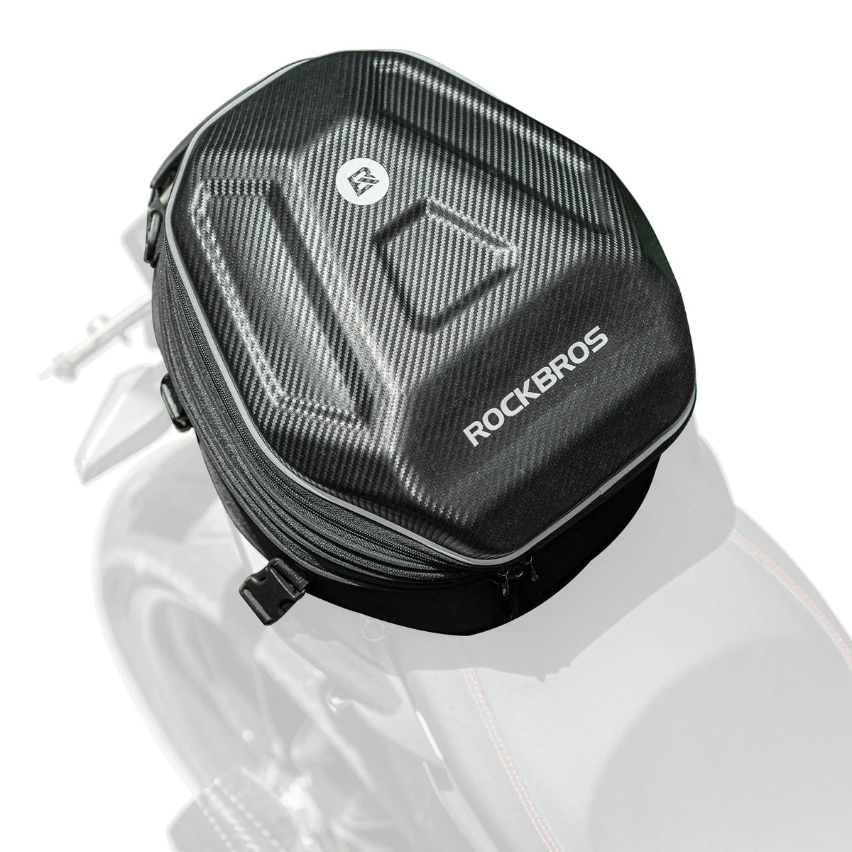 ROCKBROS Motorcycle Rear Rack Bag 20–35L, EVA Hard Shell Expandable Tail Bag