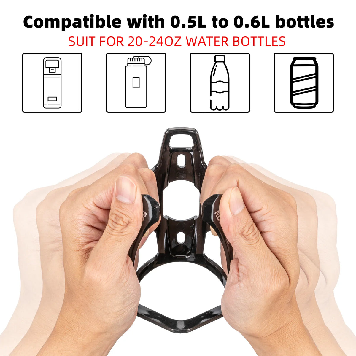 ROCKBROS MTB bike bottle cage with gradient PC design.
#colour_black