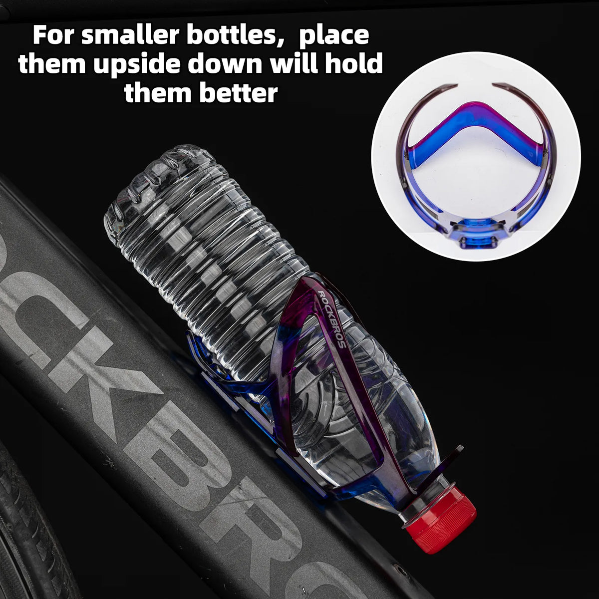 ROCKBROS MTB bike bottle cage with gradient PC design.
#colour_purple