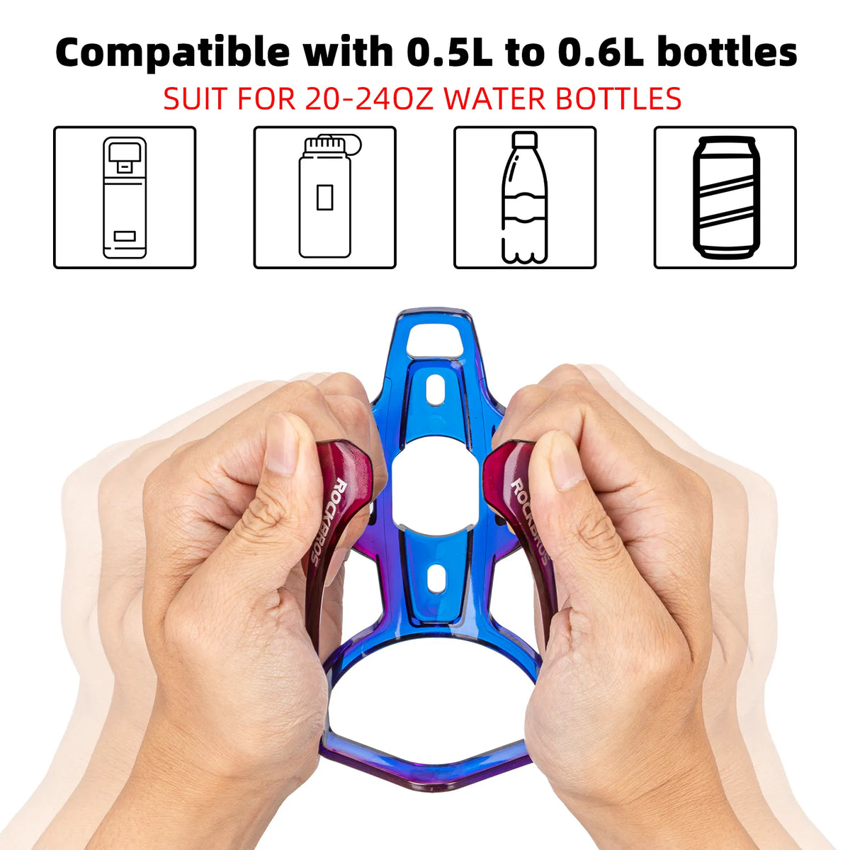 ROCKBROS MTB bike bottle cage with gradient PC design.
#colour_purple