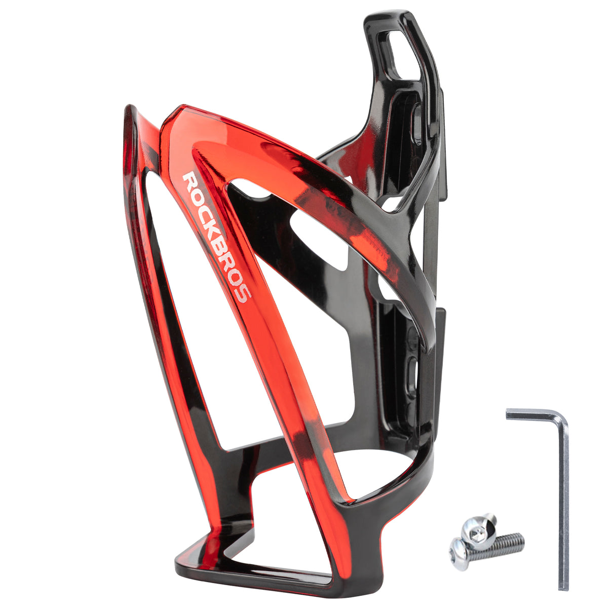 ROCKBROS MTB bike bottle cage with gradient PC design.
#colour_red