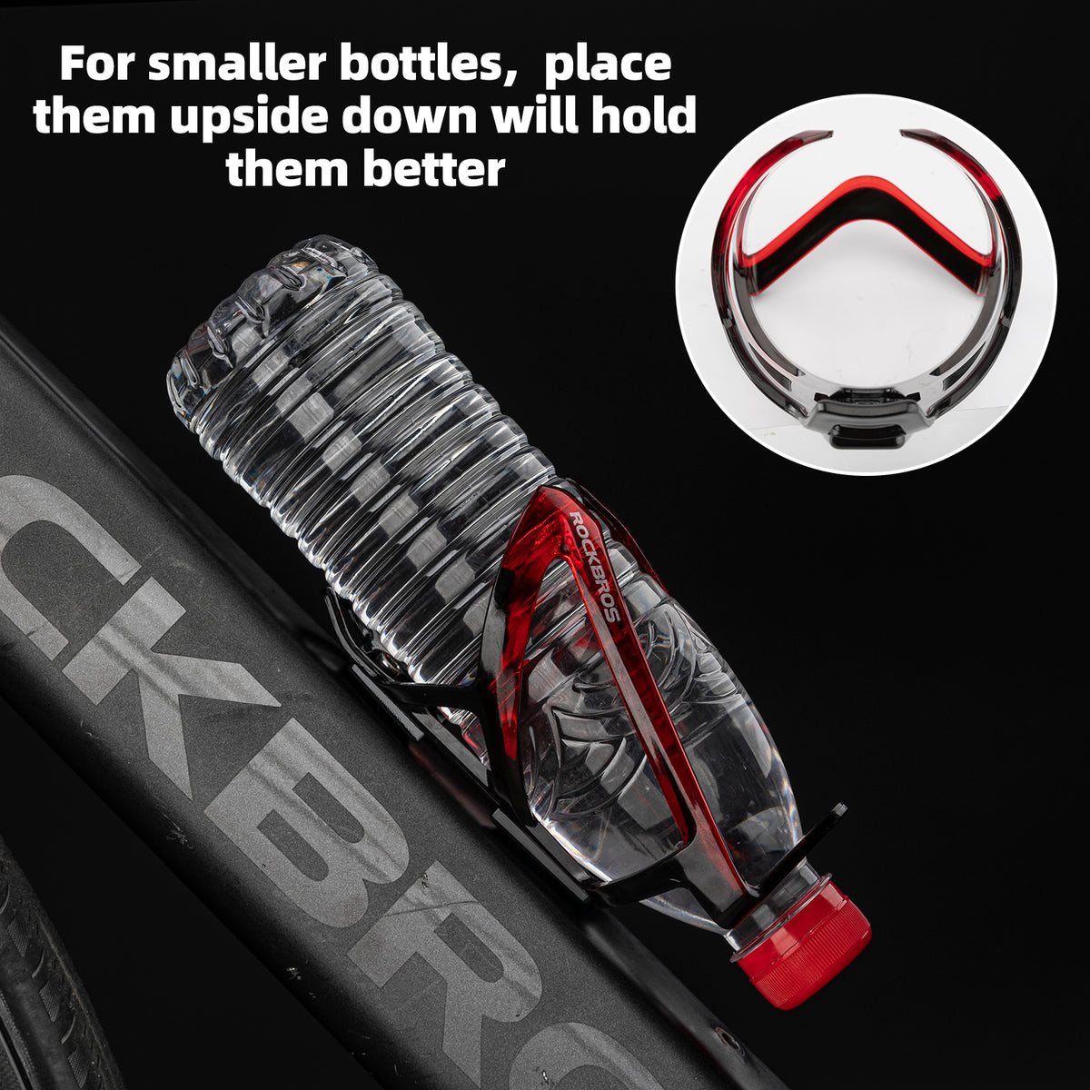 ROCKBROS MTB bike bottle cage with gradient PC design.
#colour_red