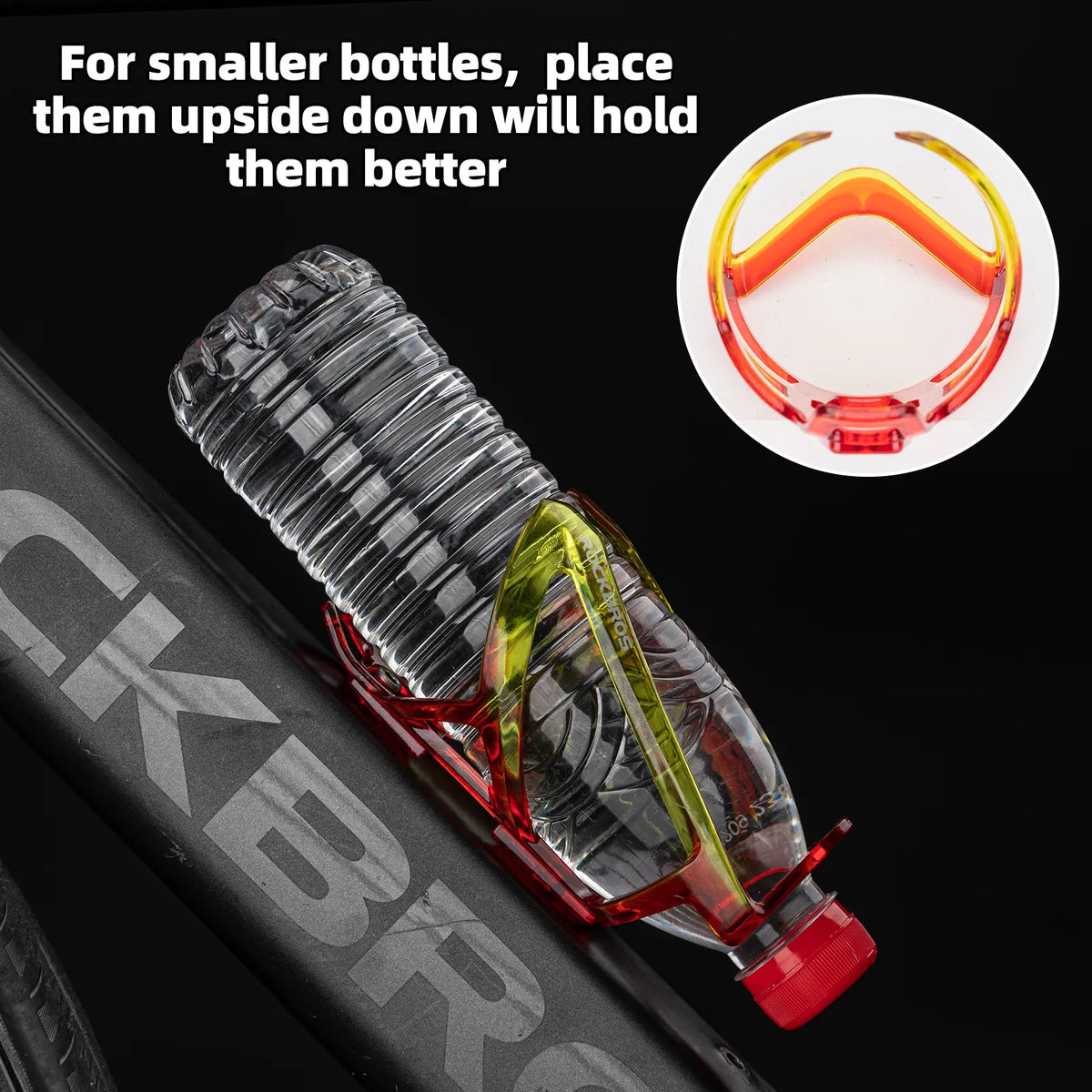 ROCKBROS MTB bike bottle cage with gradient PC design.
#colour_yellow