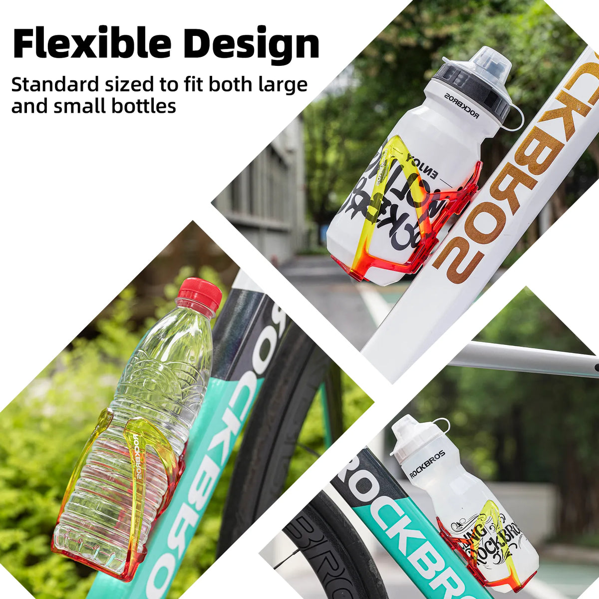 ROCKBROS MTB bike bottle cage with gradient PC design.
#colour_yellow