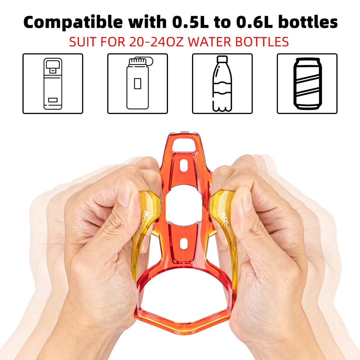 ROCKBROS MTB bike bottle cage with gradient PC design.
#colour_yellow