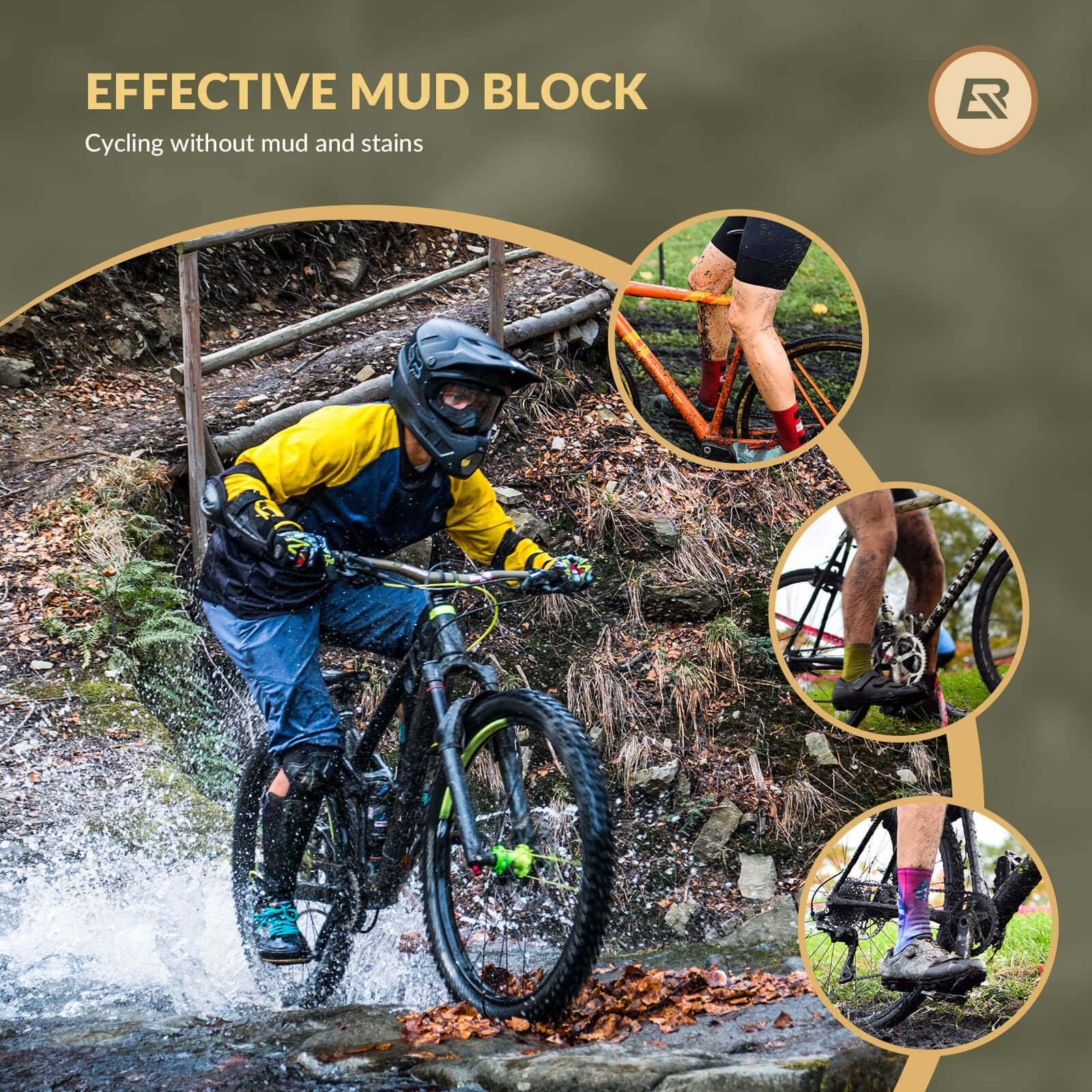 ROCKBROS Mountain Bike Mudguards Set, Adjustable Front and Rear Fenders for 26-29 inch MTB
#options_Front Fender