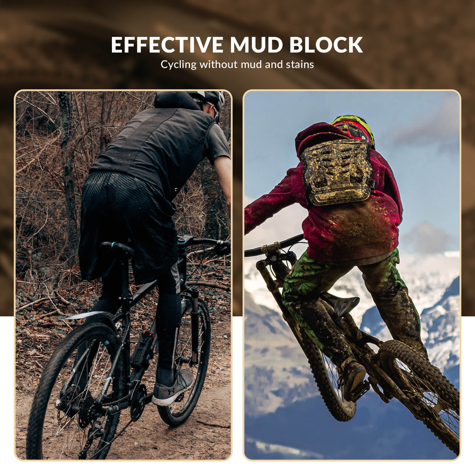 ROCKBROS Mountain Bike Mudguards Set, Adjustable Front and Rear Fenders for 26-29 inch MTB
#options_Rear Fender