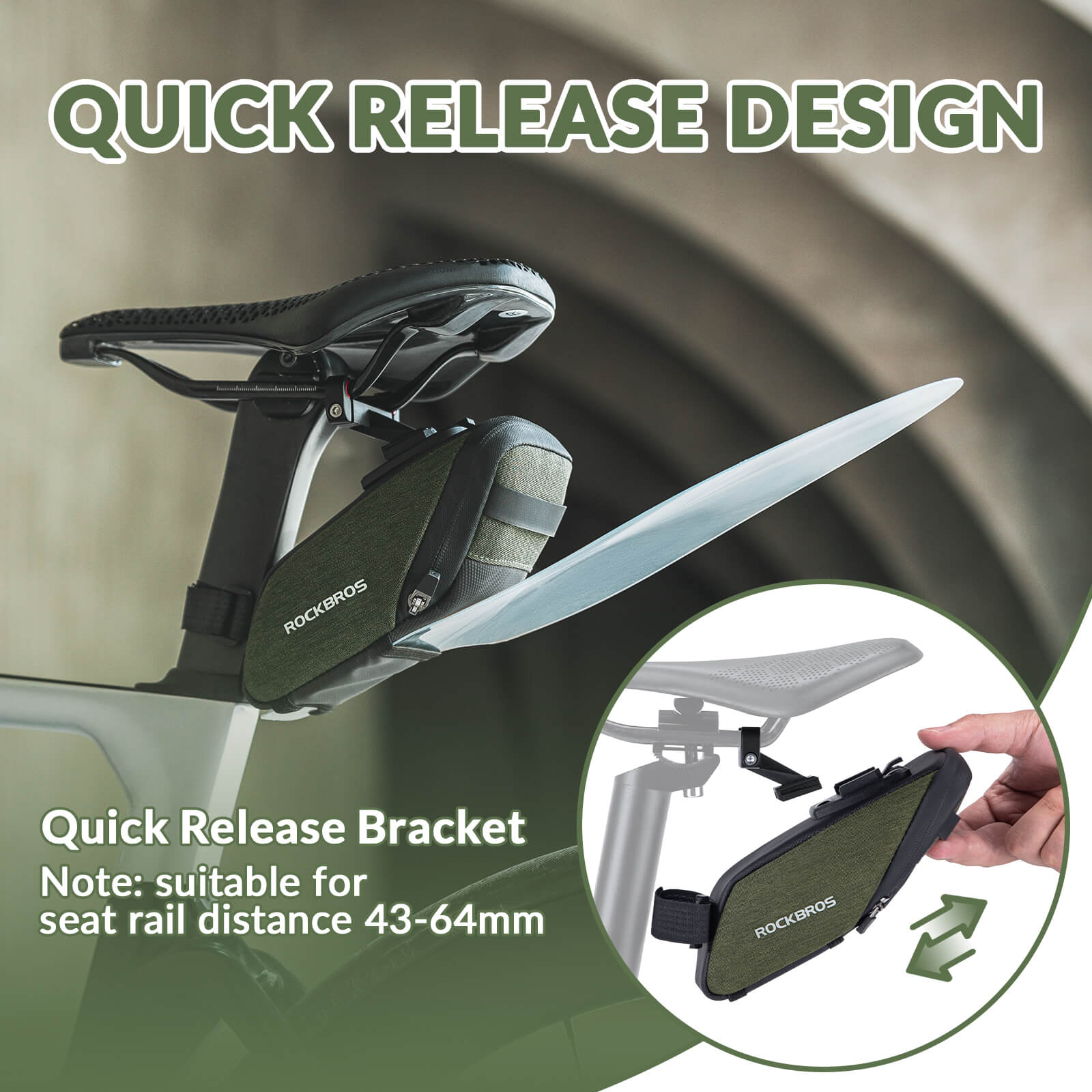 ROCKBROS Waterproof Saddle Bag with Mudguard for Road and MTB Cycling