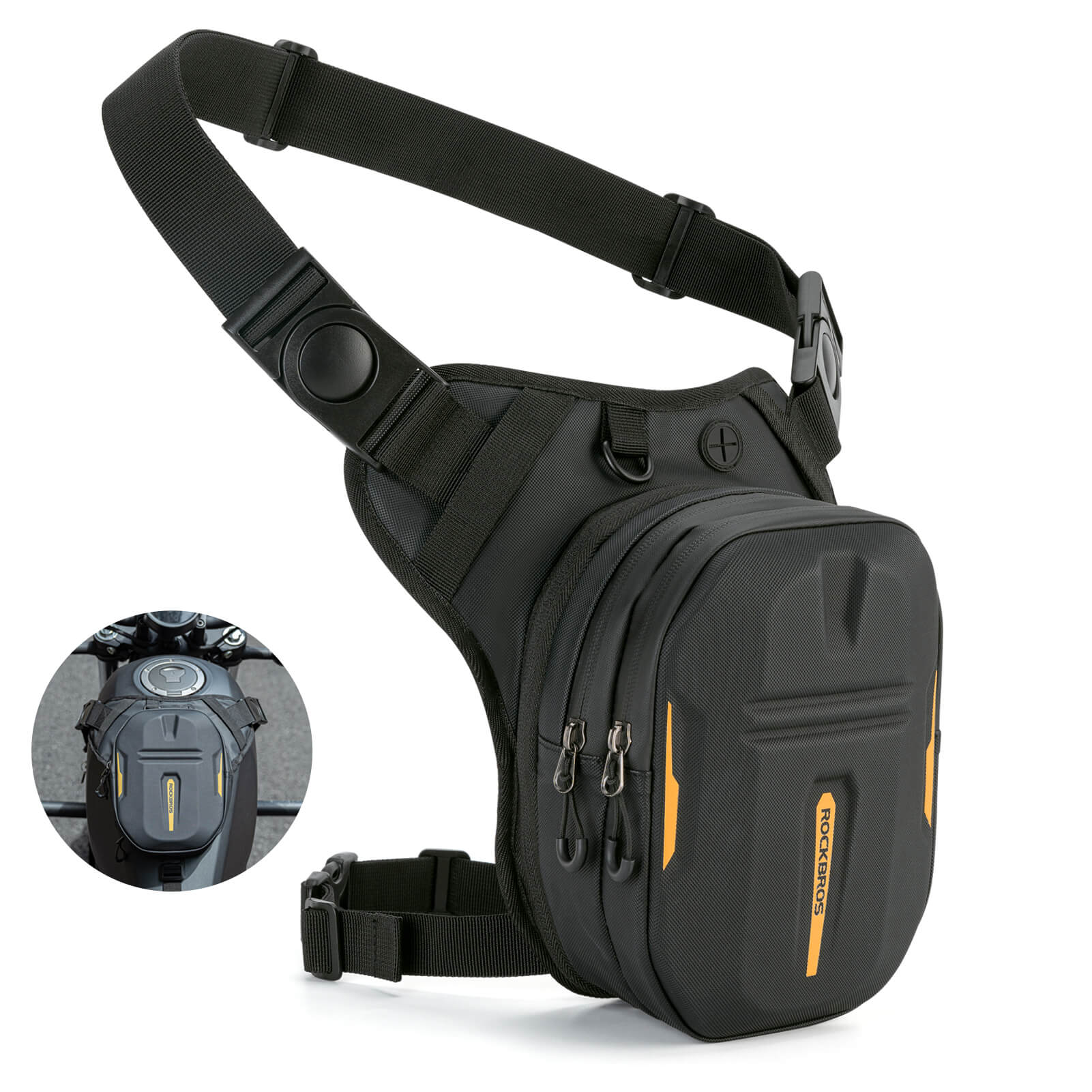 ROCKBROS magnetic attachment motorcycle bag for motorbike riders.
