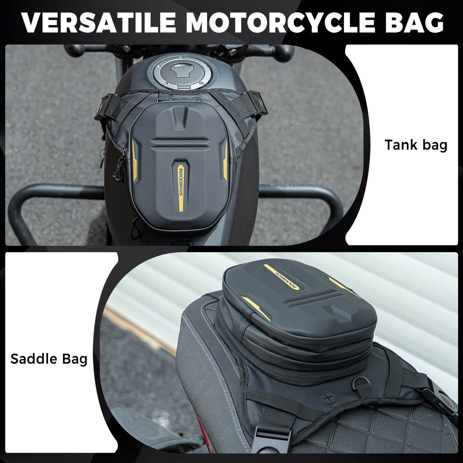 ROCKBROS magnetic attachment motorcycle bag for motorbike riders.