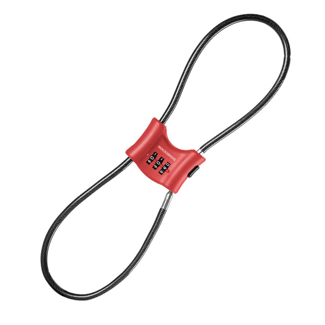 rockbros compact steel cable lock for outdoor security
#color_red