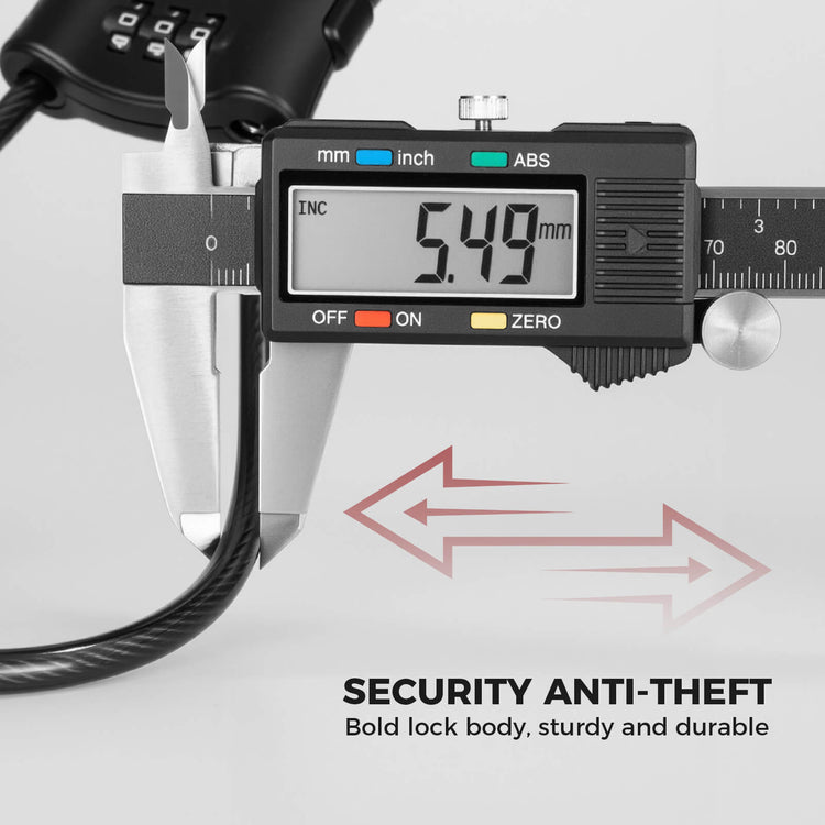 rockbros compact steel cable lock for outdoor security
#color_red
