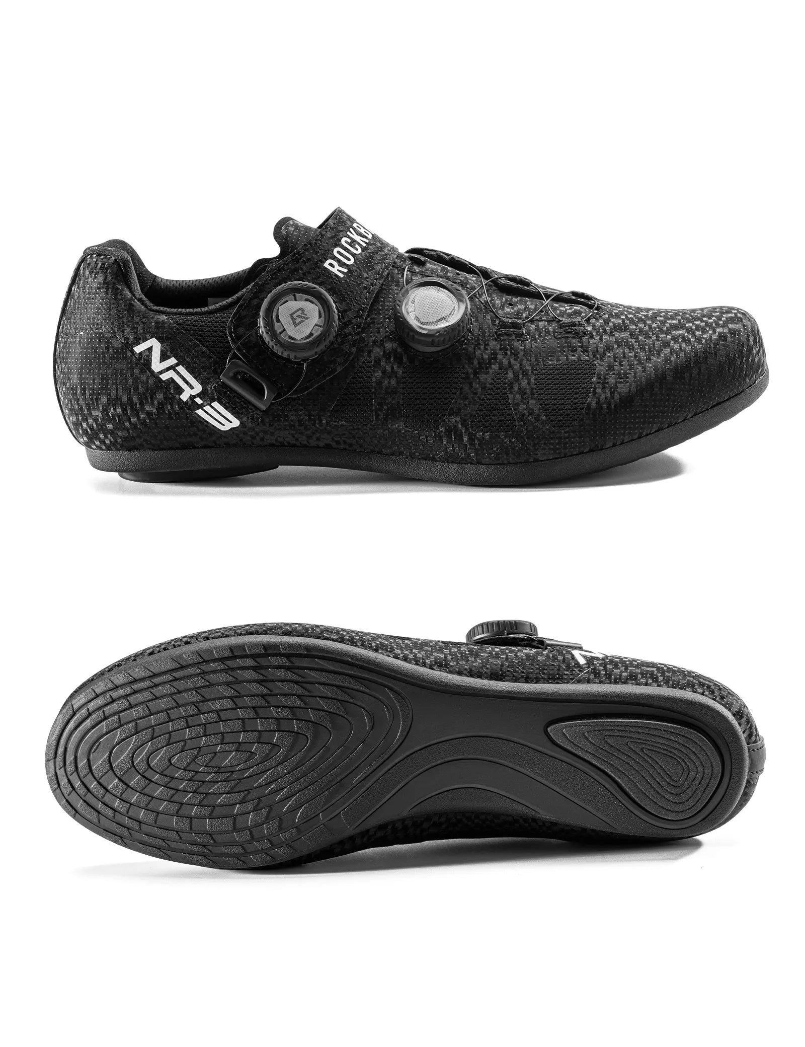 Rockbros NR3 flat pedal cycling shoes in black, non-clip mens mountain bike shoes