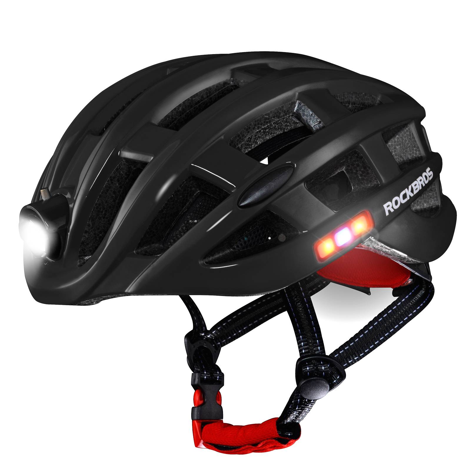 ROCKBROS ultralight bike helmet light for night cycling with EPS safety design.
#color_black