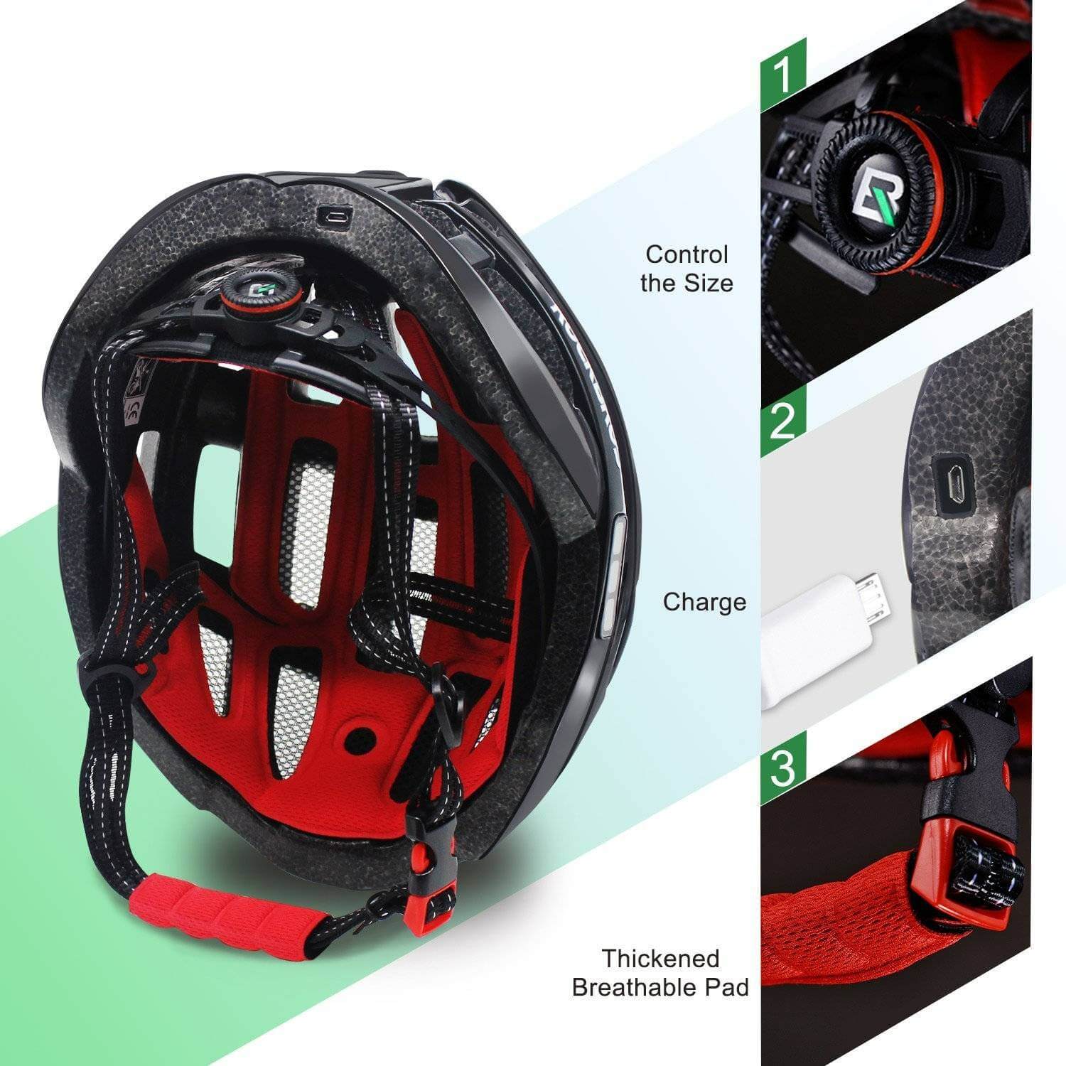 ROCKBROS ultralight bike helmet light for night cycling with EPS safety design.
#color_yellow