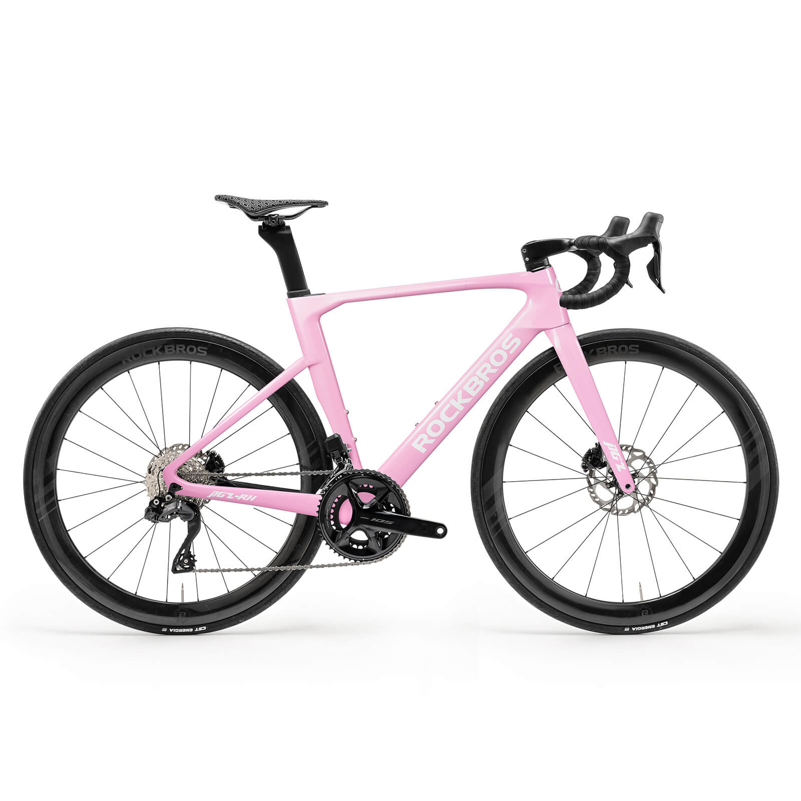 ROCKBROS PGZ lightweight carbon road bike in pink for performance road cycling.
#kits_Shimano R7170 kit