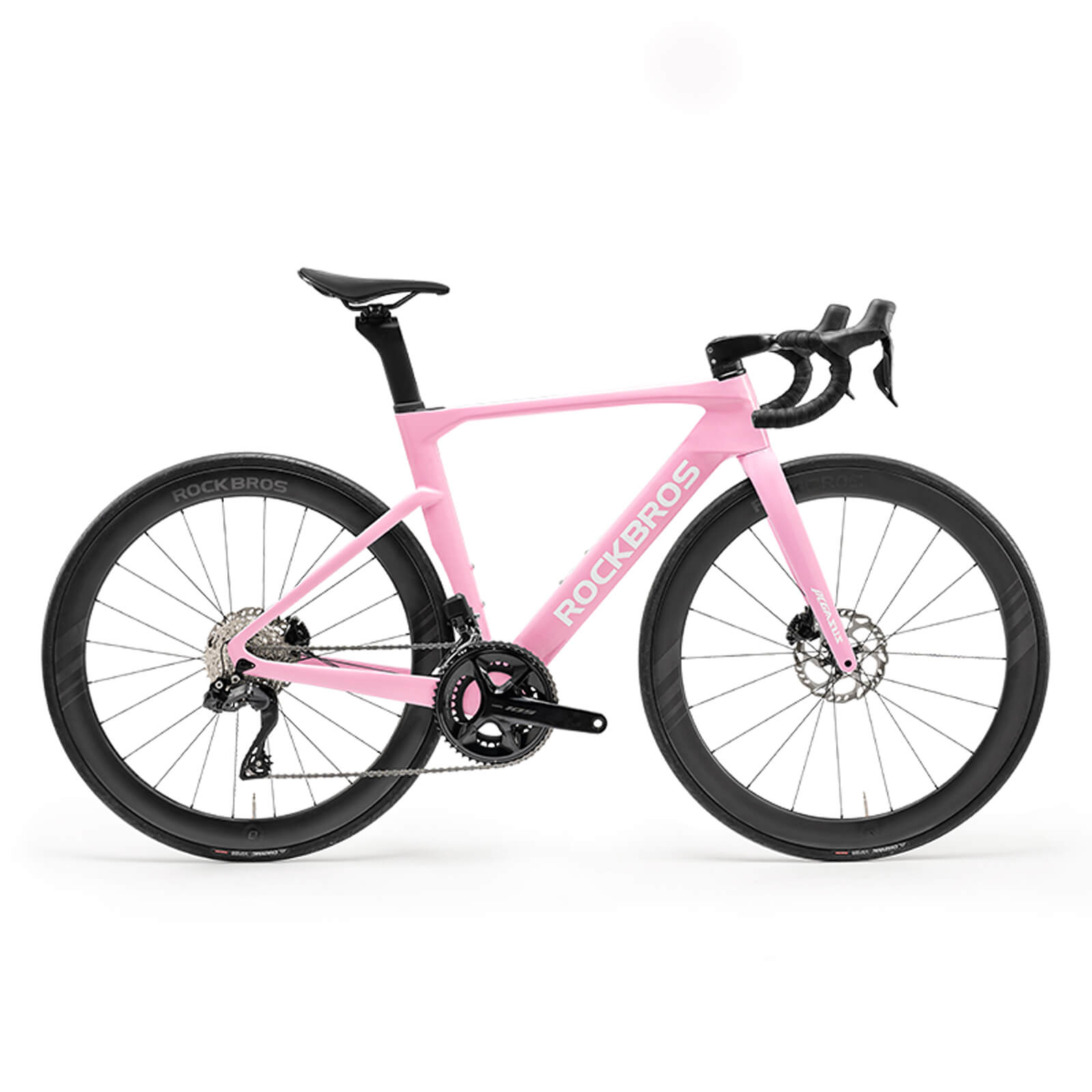 ROCKBROS PGZ lightweight carbon road bike in pink for performance road cycling.
#kits_Shimano R7170 kit