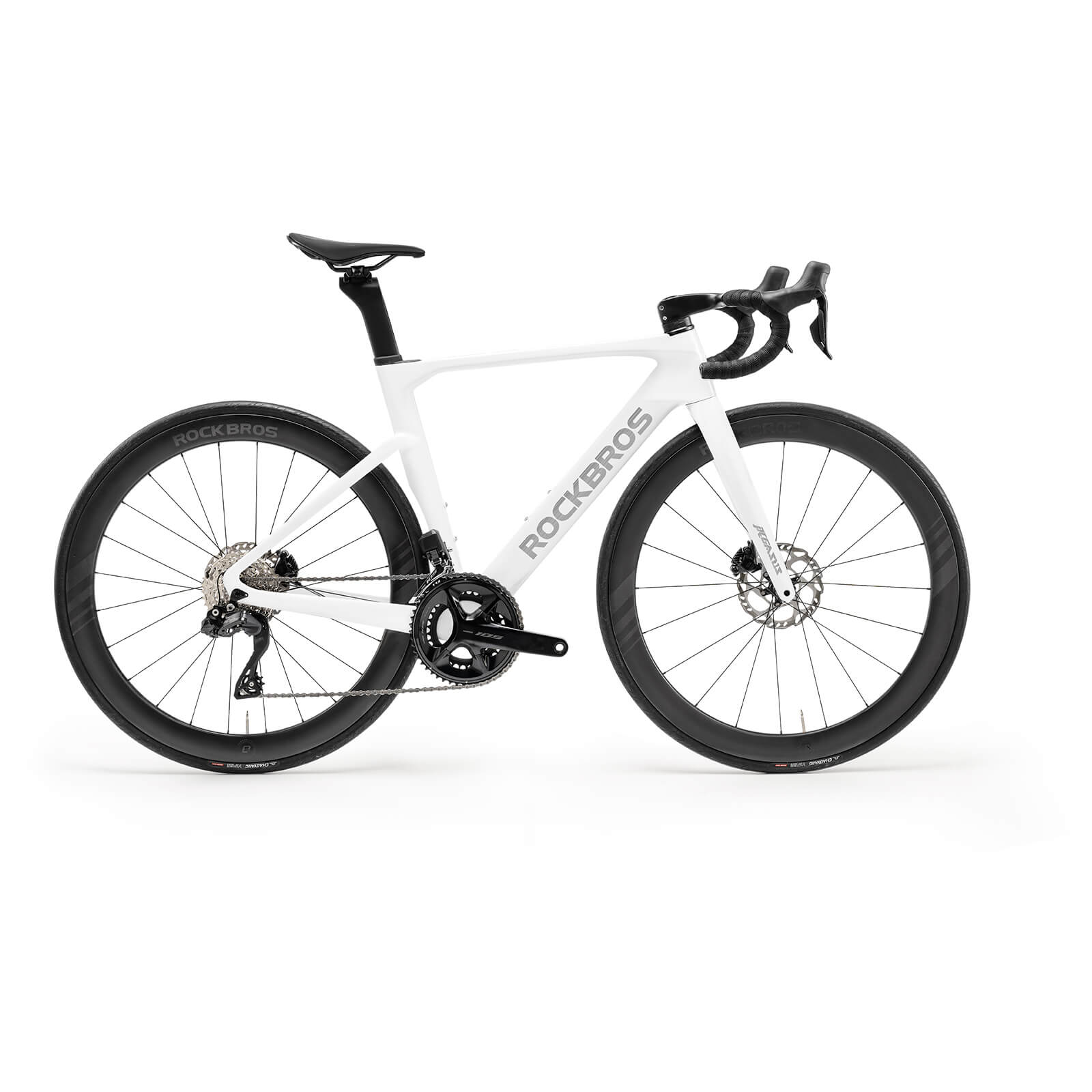 rockbros pgz carbon road bike white for performance road cycling.
#kits_Shimano R7170 kit