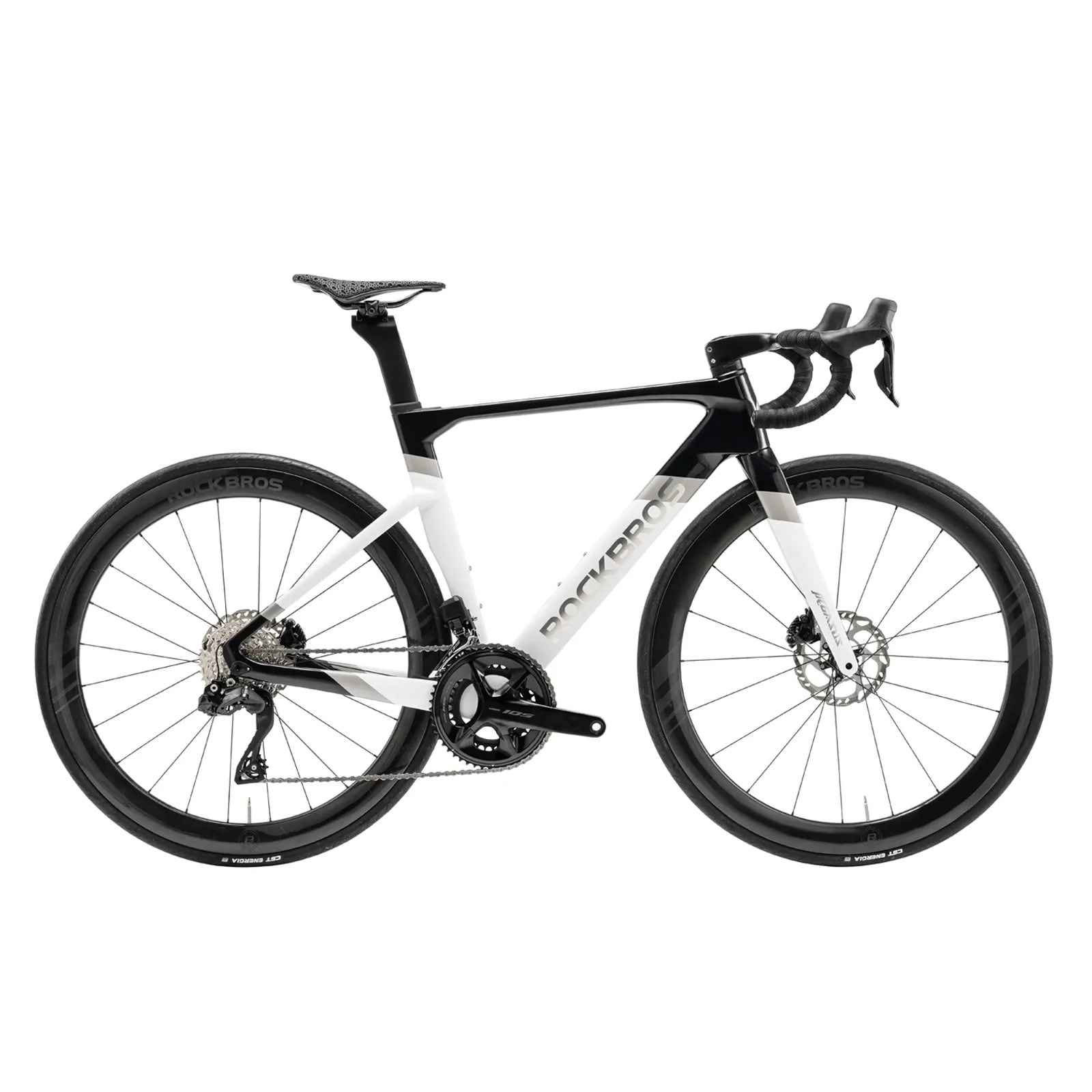 Rockbros PGZ Carbon Fiber Road Bike in black and white Gradient Finish - Professional Racing Bicycle.
#kits_Shimano R8020 kit