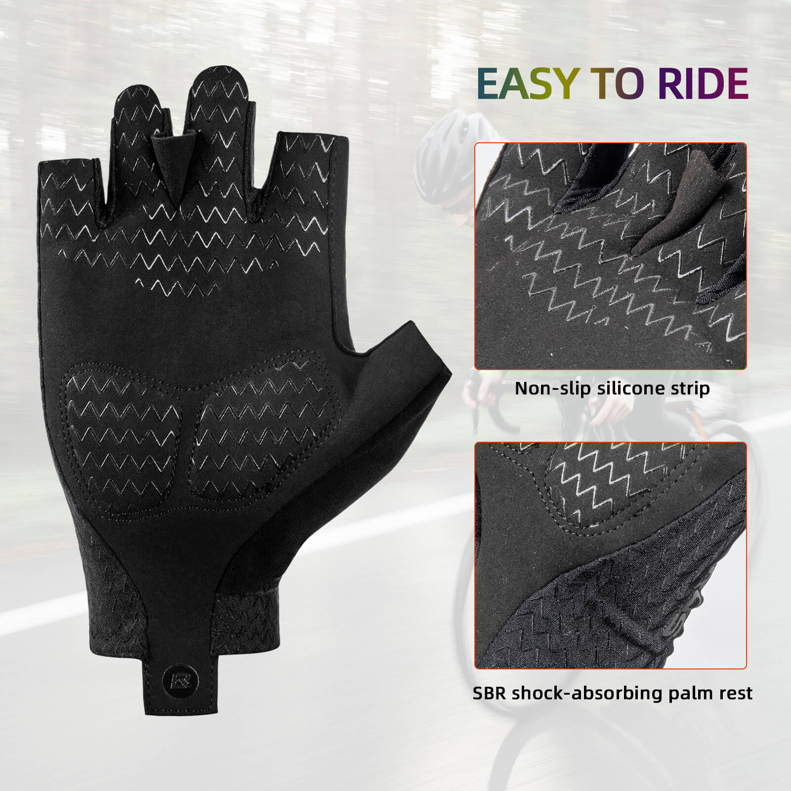 ROCKBROS phantom shadow half finger sports gloves for cycling and training.