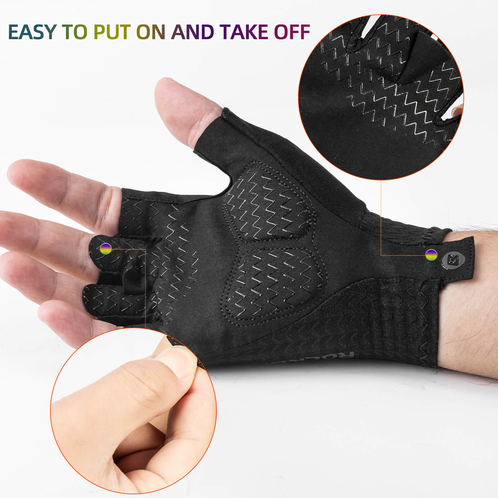 ROCKBROS phantom shadow half finger sports gloves for cycling and training.