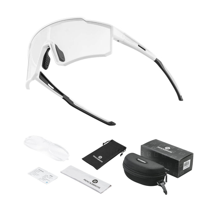 rockbros full frame photochromic cycling glasses for bike riding