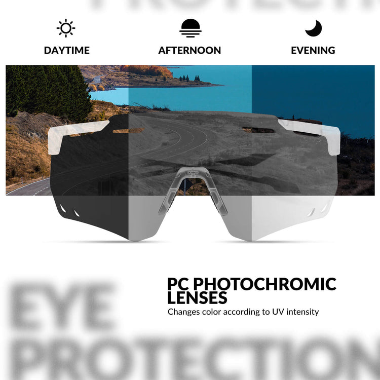 rockbros photochromic uv400 cycling sunglasses for outdoor riding
#color_anti-fog transparent