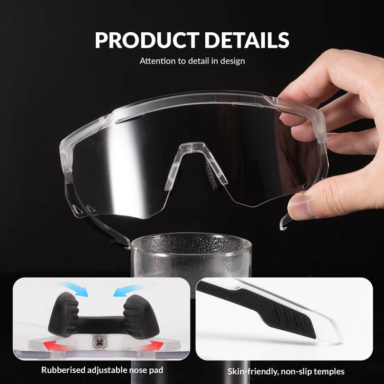 rockbros photochromic uv400 cycling sunglasses for outdoor riding
#color_anti-fog transparent