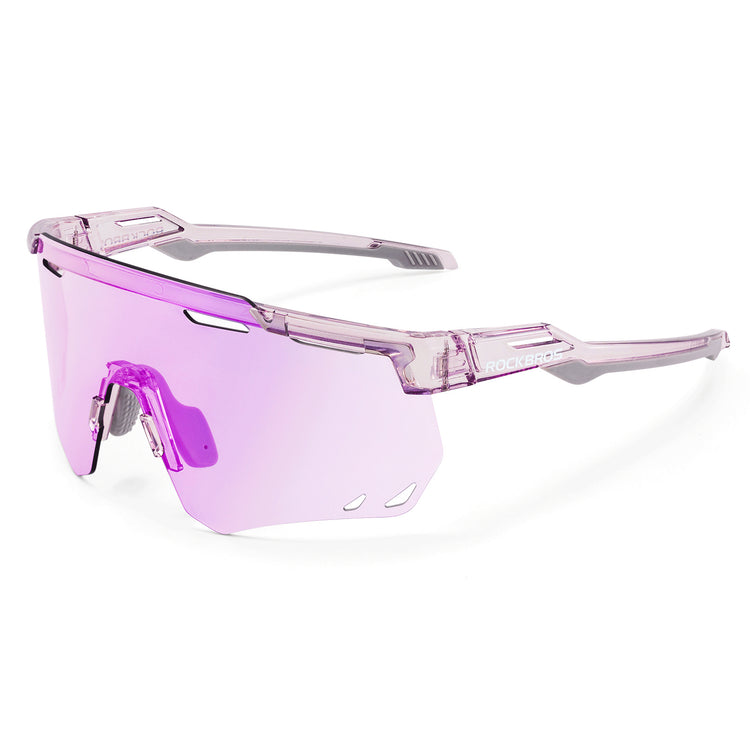 rockbros photochromic uv400 cycling sunglasses for outdoor riding
#color_purple transparent