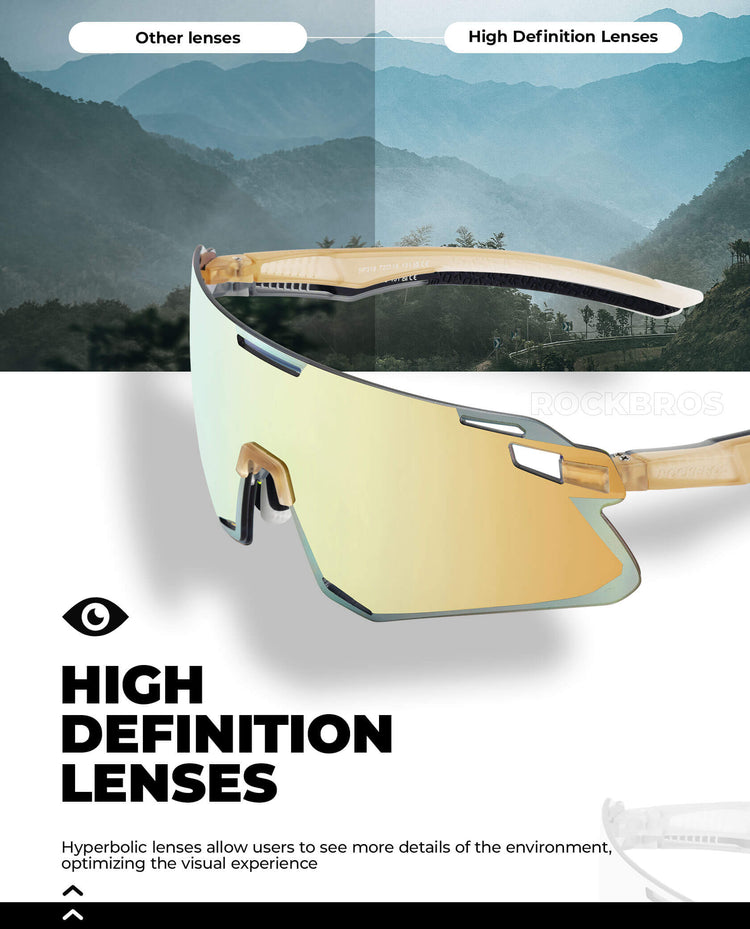 ROCKBROS Photochromic Cycling Sunglasses Golf Hiking Sports Glasses UV400