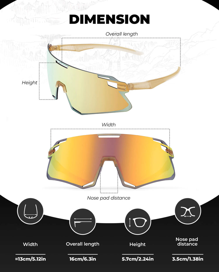 ROCKBROS Photochromic Cycling Sunglasses Golf Hiking Sports Glasses UV400