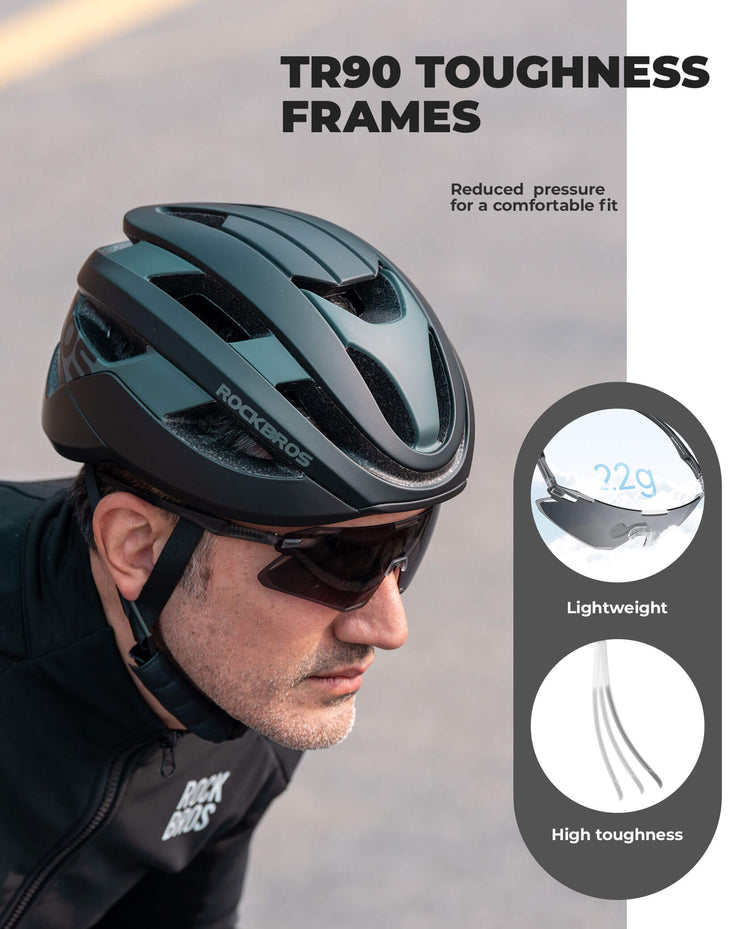 ROCKBROS Photochromic Cycling Sunglasses Golf Hiking Sports Glasses UV400