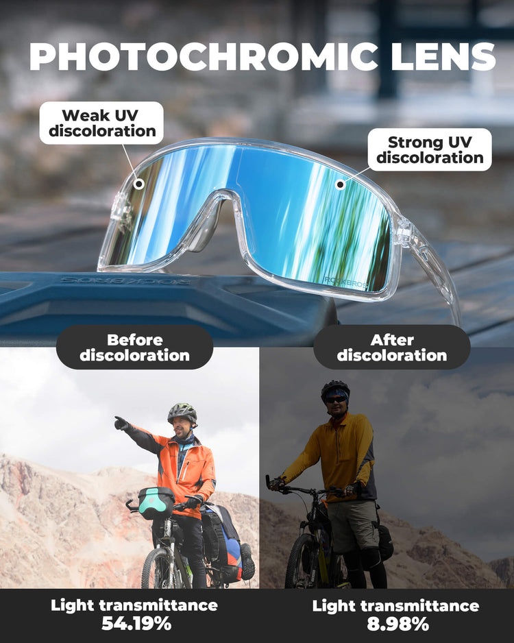 rockbros photochromic cycling sunglasses for outdoor riding
#color_clear