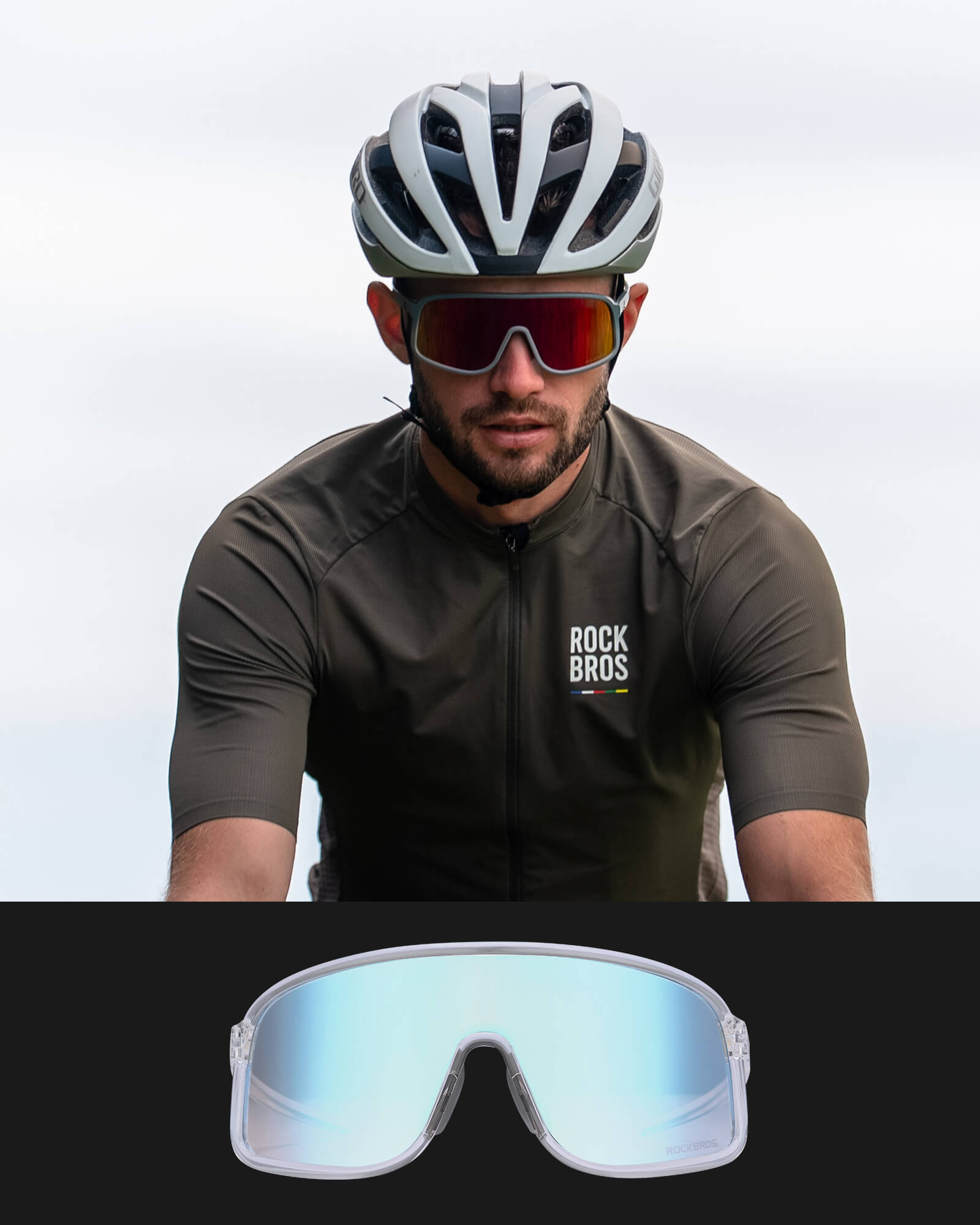 rockbros photochromic cycling sunglasses for outdoor riding
#color_pink